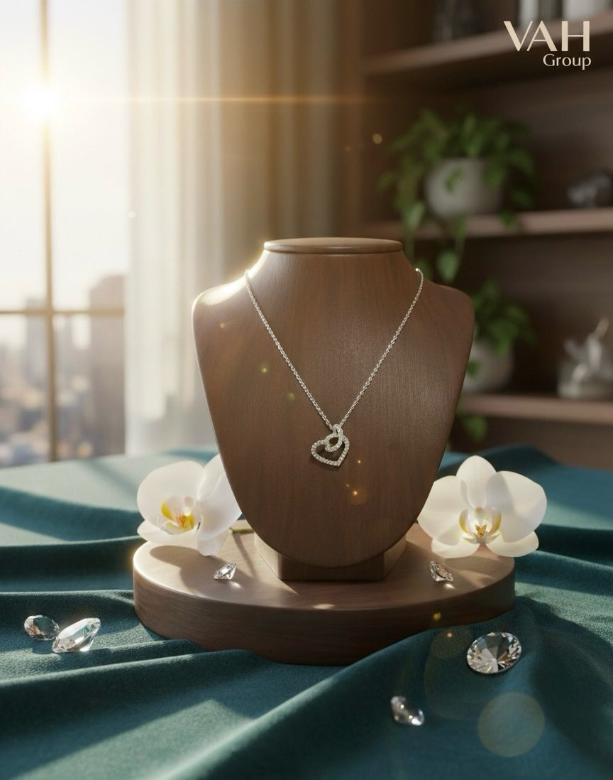 0.15 carat Natural Diamond Necklace | 14k white gold | 2.50 grams