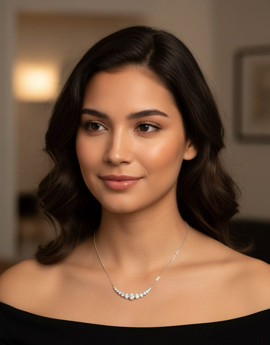 Ethereal Arc | 1ctw Diamond Necklace | 14k Yellow Gold | 1.30gm